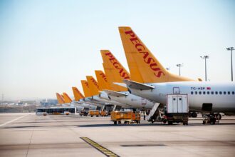 A fleet of Pegasus Arline carriers at Sabiha Gökçen International Airport (SAW)