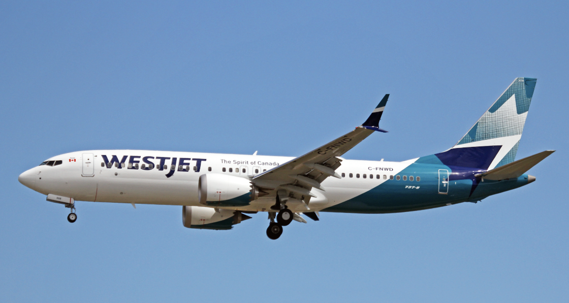 WestJet with Landing Gear down