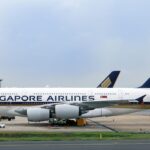 Singapore Airlines aircraft on runway