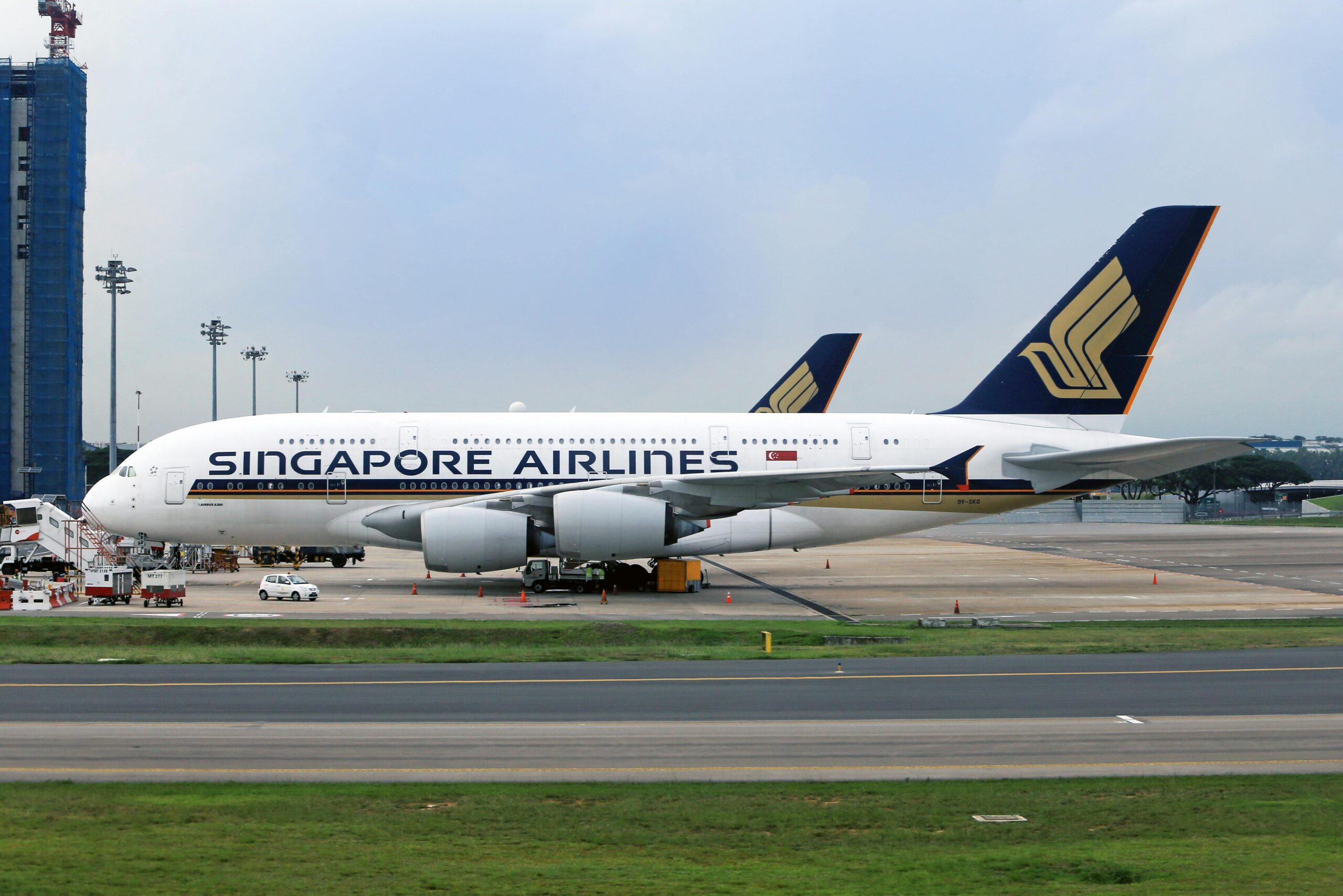 Singapore Airlines aircraft on the tarmac