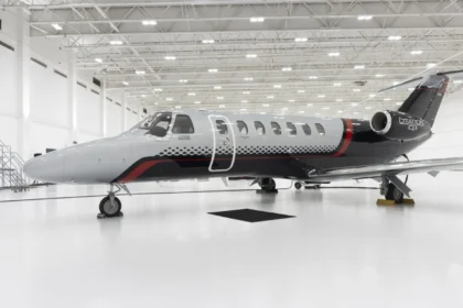 Textron Cessna Citation CJ3 Gen2 aircraft in a white showroom.