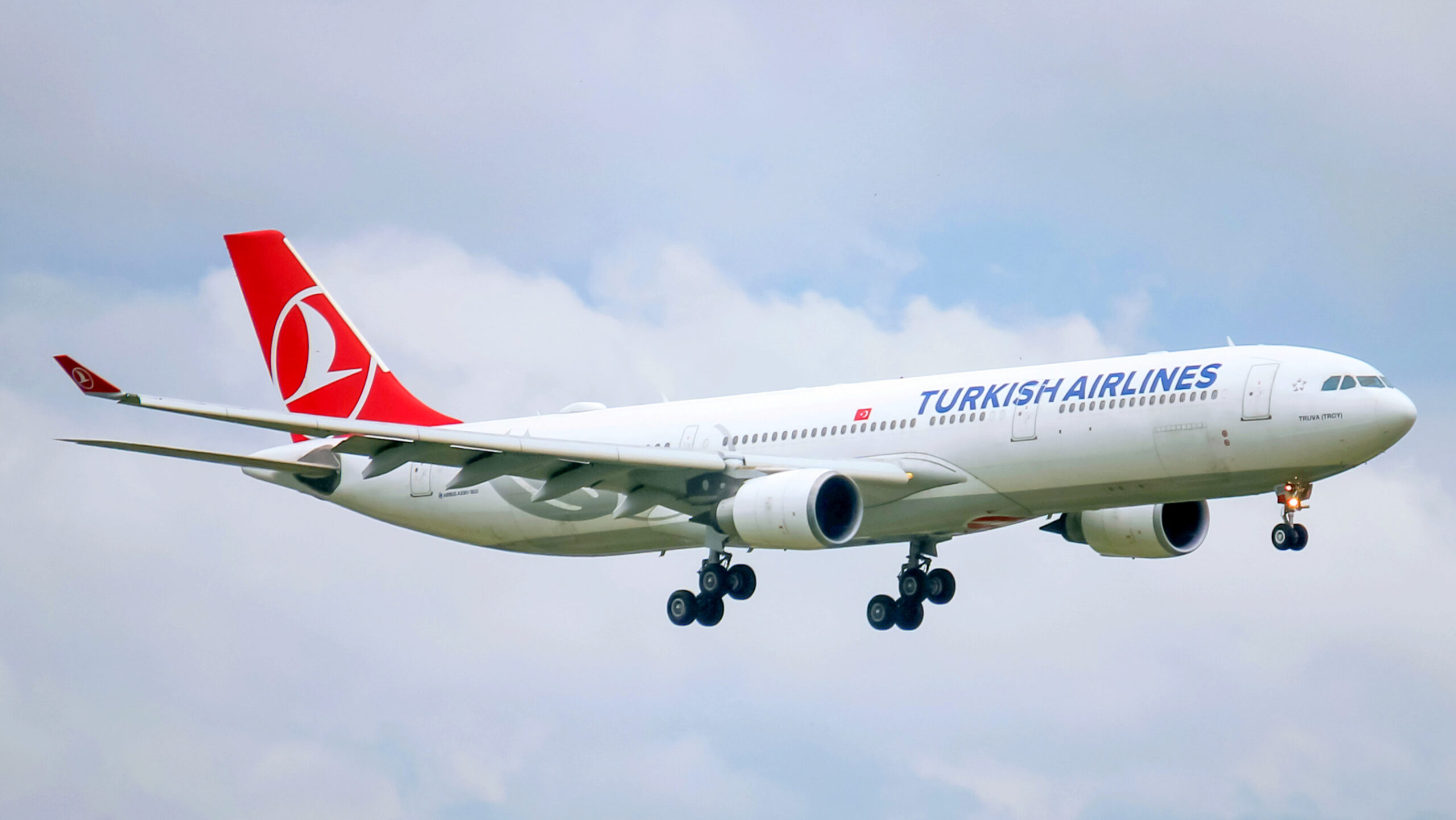 Turkish Airlines aircraft in flight linked to the Air Montenegro Turkish Airlines codeshare, showing Air Montenegro codeshare and Turkish Airlines Montenegro connectivity within the Turkish Airlines Balkan connectivity network and Air Montenegro international expansion strategy.