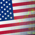 Illustration combining the US flag with a stock market chart, commonly used to represent US airline stocks 2026 and airline stocks in market-related articles.