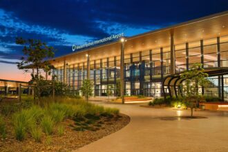 WSI terminal at dusk © Western Sydney International Airport