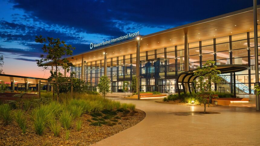 WSI terminal at dusk © Western Sydney International Airport
