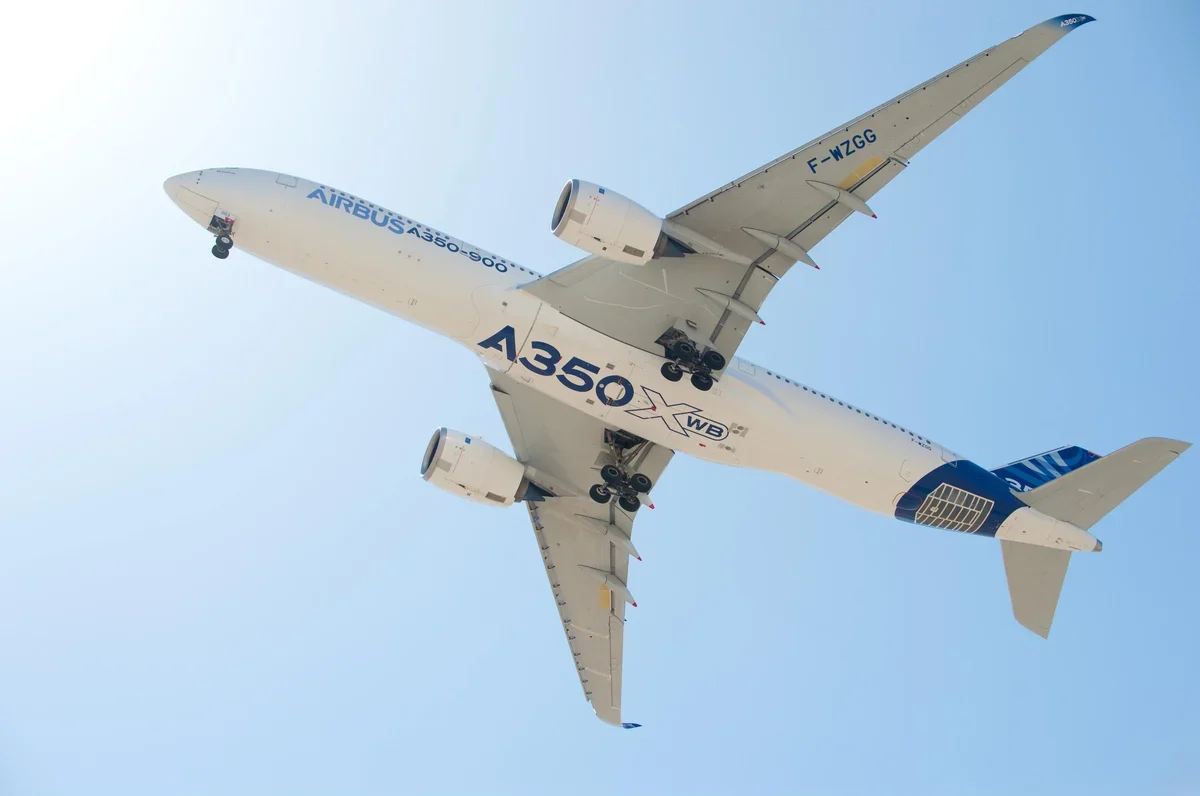 Underside of an Airbus A350-900