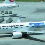 Japan Transocean Air aircraft on the tarmac.