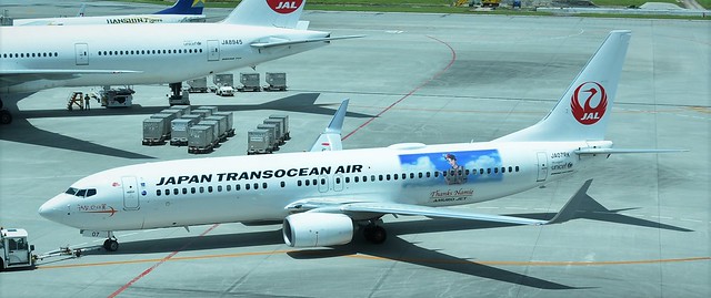 Japan Transocean Air aircraft on the tarmac.