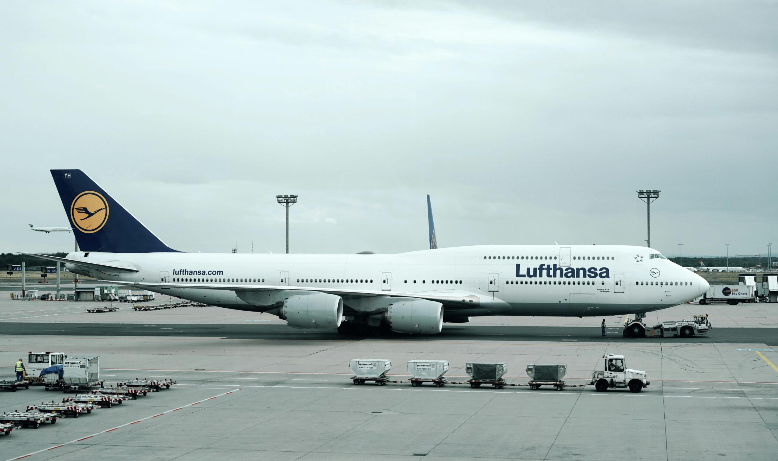 Lufthansa aircraft on the ground 