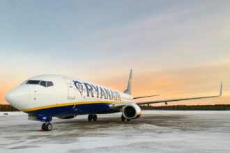 Ryanair aircraft on the ground