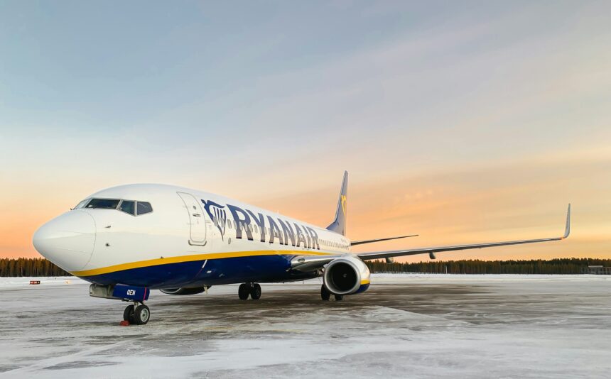 Ryanair aircraft on the ground