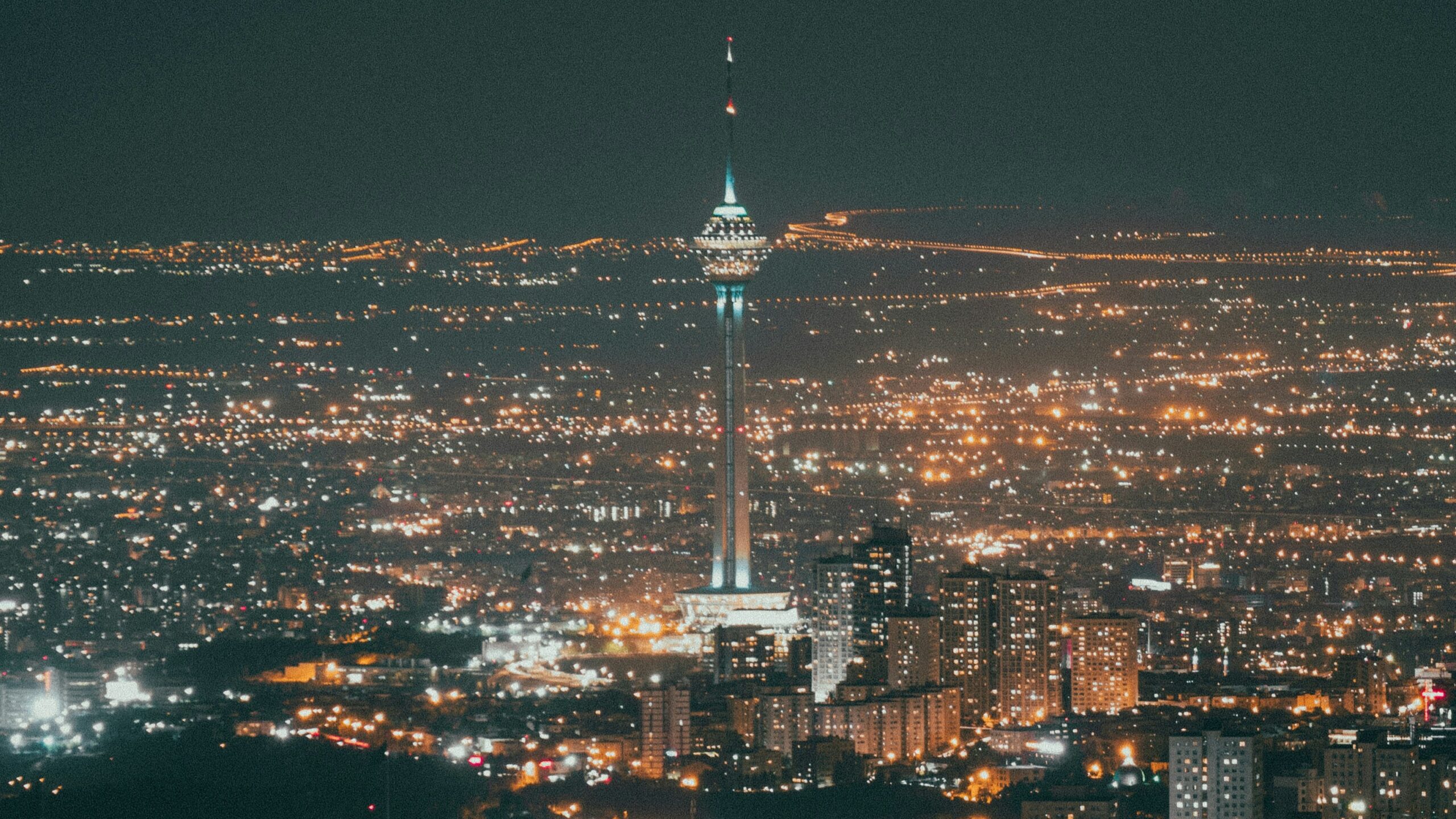 A view of the Tehran skyline at night