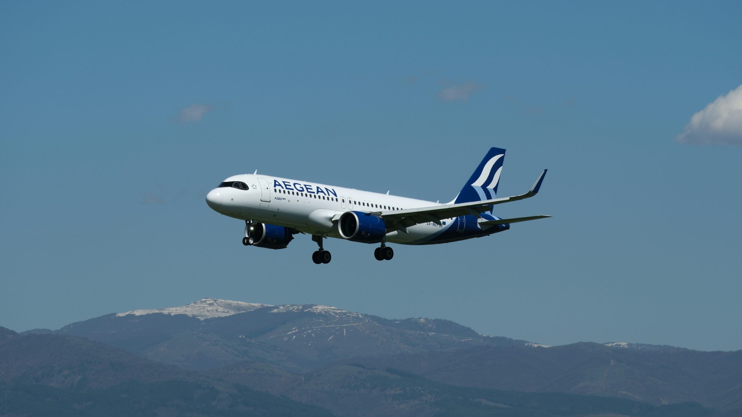 Aegean A320 neo SX-LEB flying in the sky