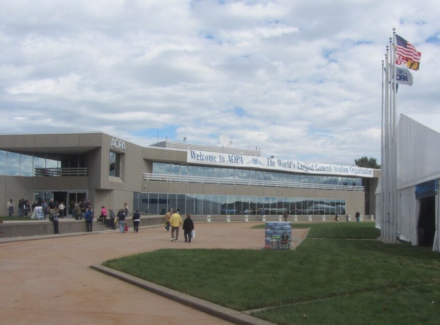 Front view of the AOPA Headquarters