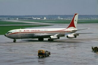 This image shows an aircraft stationed at the tarmac