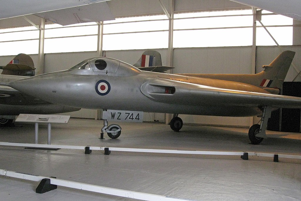 Avro 707C delta-wing research aircraft on display at the Avro Heritage Museum.