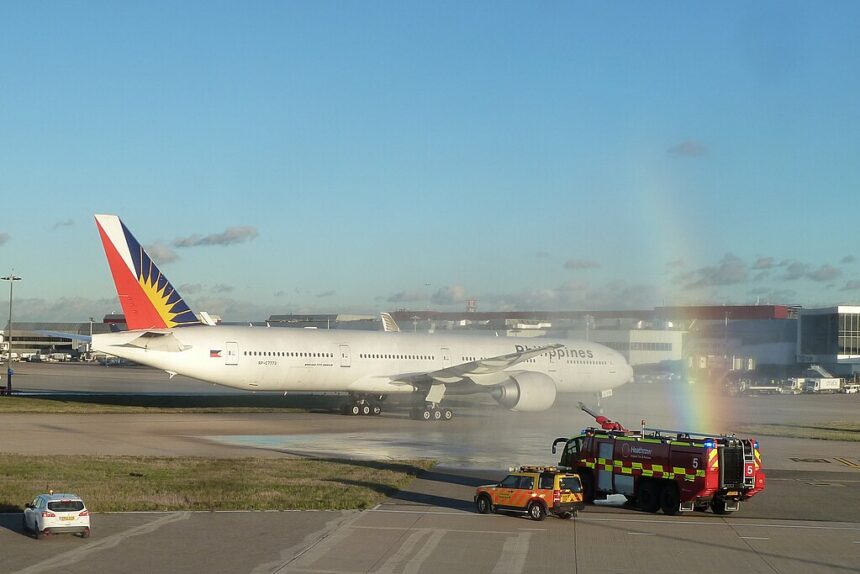 aircraft, clear sky, rainbow, vehicles