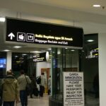 This image shows the sign inside the airport to the baggage reclaim