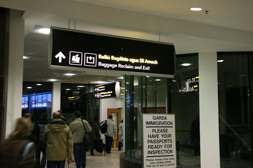 This image shows the sign inside the airport to the baggage reclaim