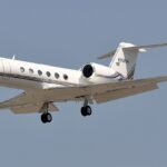 private jet, gulfstream IV-SP, in flight