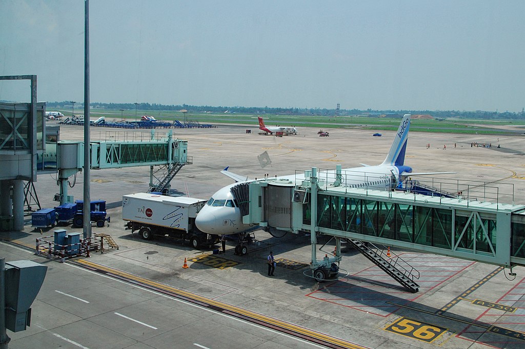 This image shows an aircraft in the tarmac