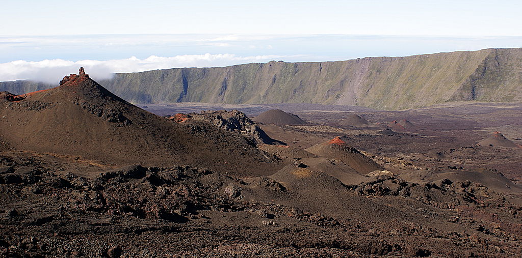 landscape of volcanic hills on Cratere Rivals.