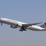 United Airlines aircraft flying in the sky