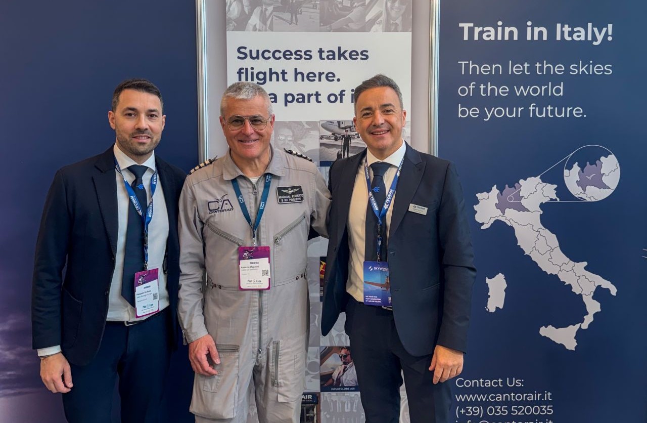 Three men, two Cantor employees with one pilot.