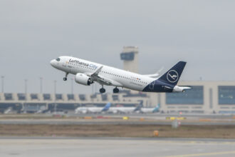 An image of an Lufthansa City Airline aircraft taking off