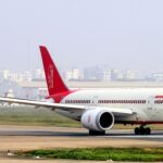 Air India Boeing 787-8 Dreamliner Departure From Dhaka, on the runway.