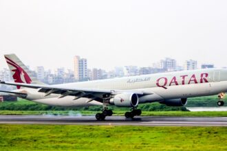 Qatar Airline Airbus A330-300 on runway