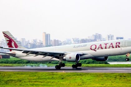 Qatar Airline Airbus A330-300 on runway