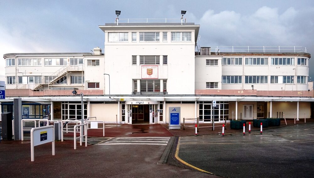 Exterior view of Jersey Airport (JER) in St. Helier, Jersey
