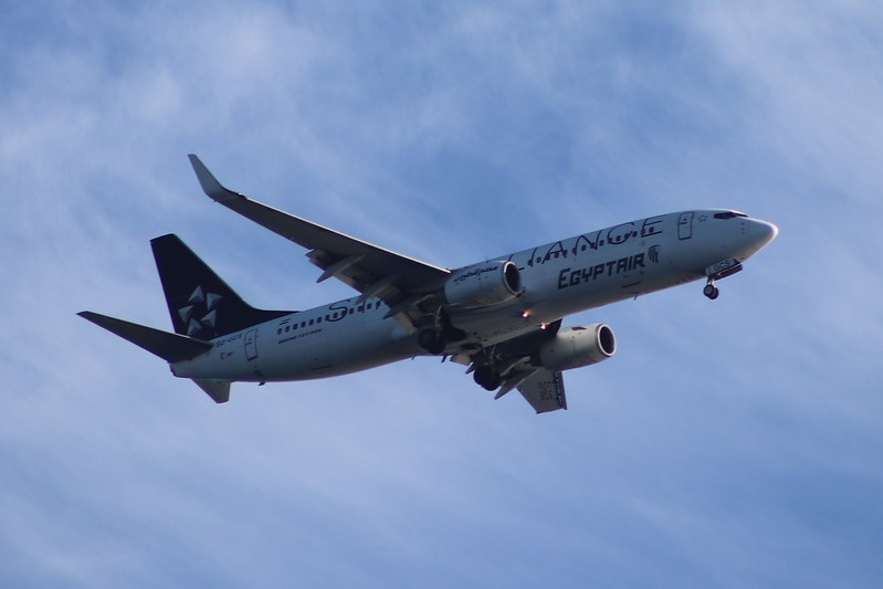 AirEgypt aircraft flying in the air.