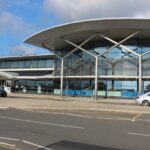 Exterior view of Guernsey Airport (GCI) located in Guernsey, Channel Islands.