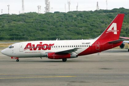 An Avior Airlines Boeing 737-2Y5 on the ground.