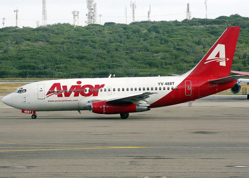 An Avior Airlines Boeing 737-2Y5 on the ground.