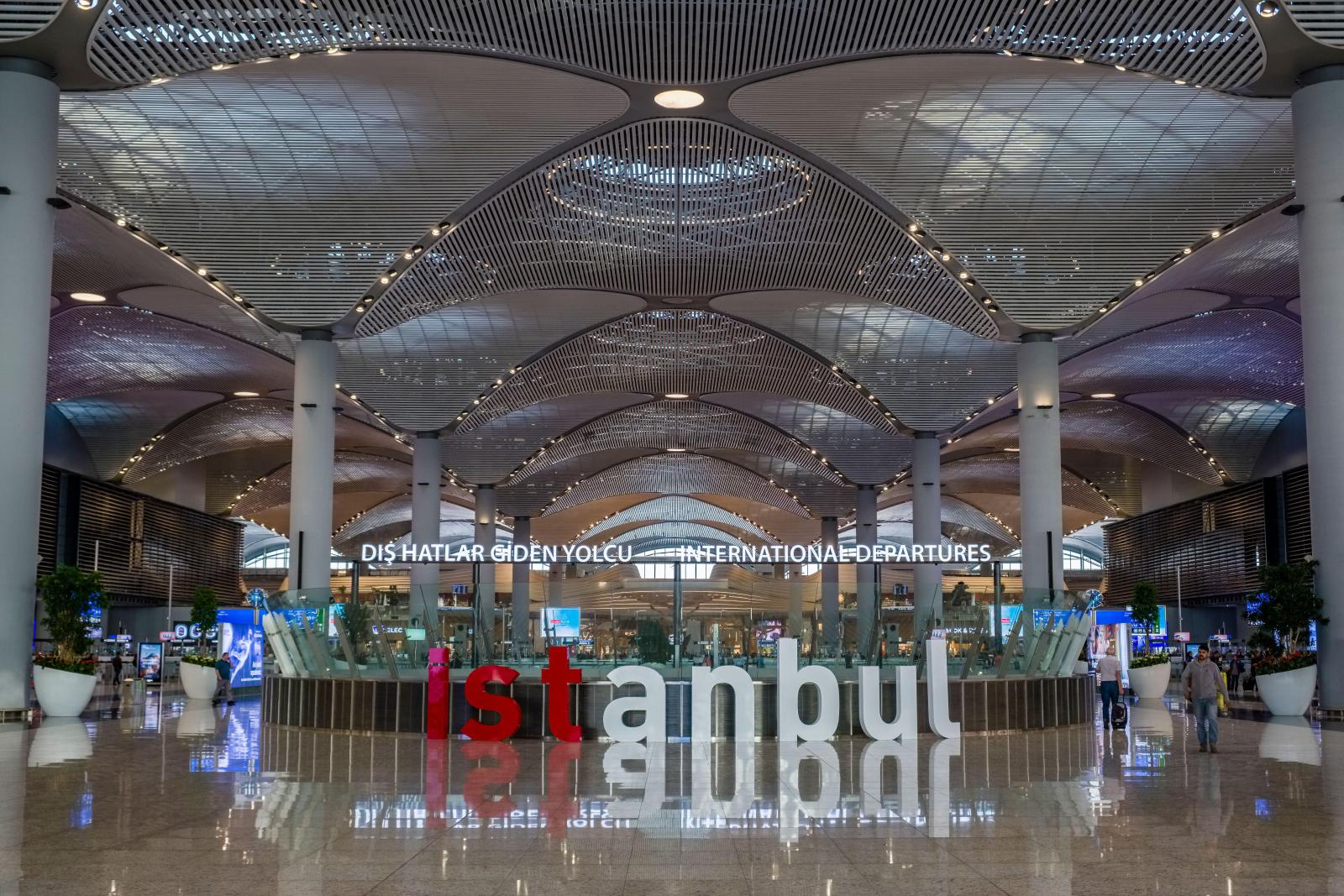 Interior of Istanbul International Airport (IST) Istanbul, Turkey. 
