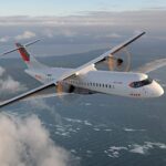 An ATR Airlines 72-600 in mid flight