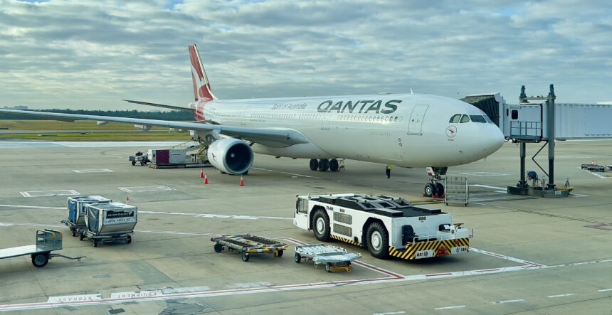 Qantas A330 stationed at Brisbane Airport