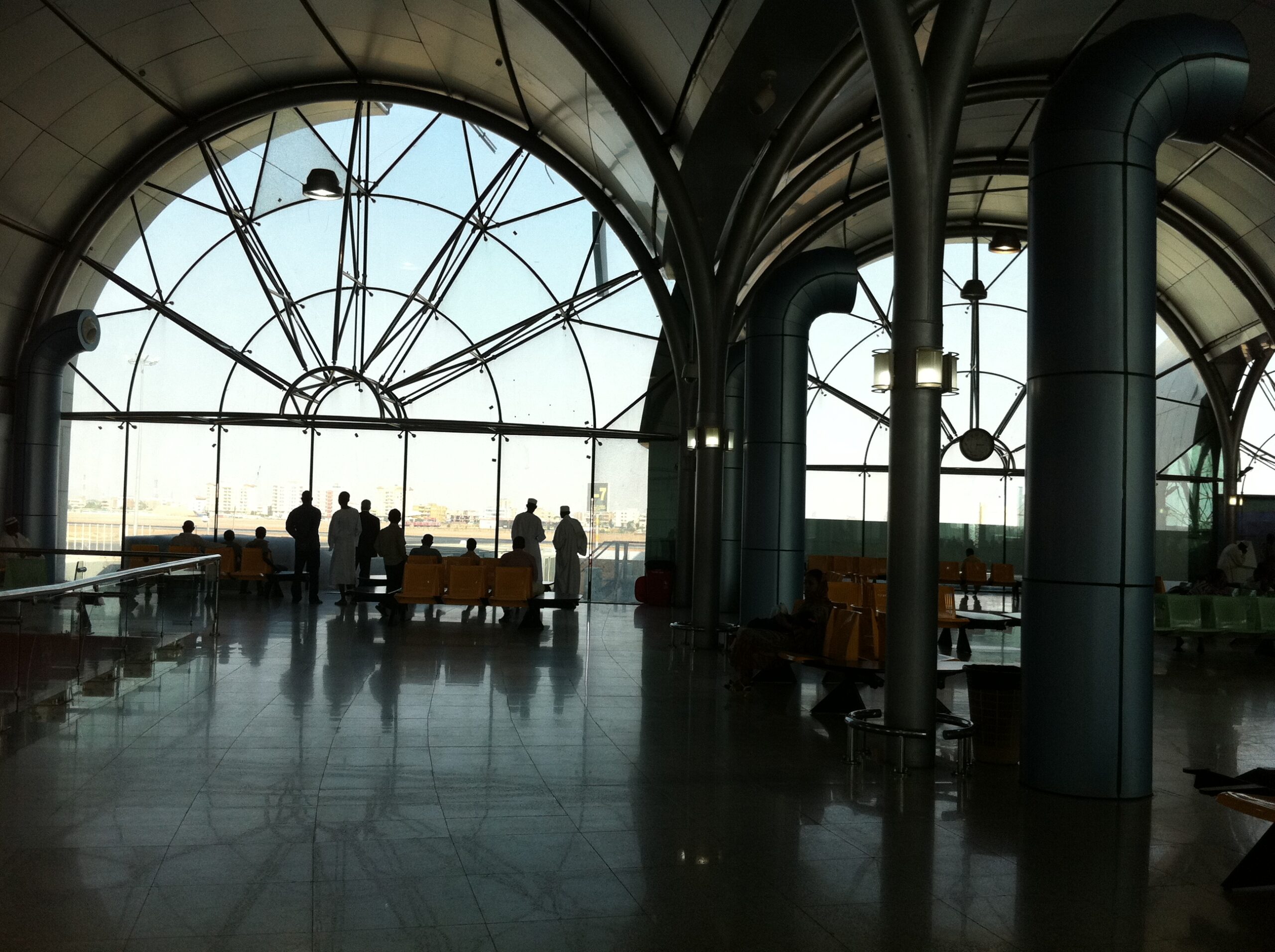 Inside the terminal of Khartoum International Airport.