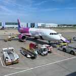 Wizz Air flight parked at the tarmac