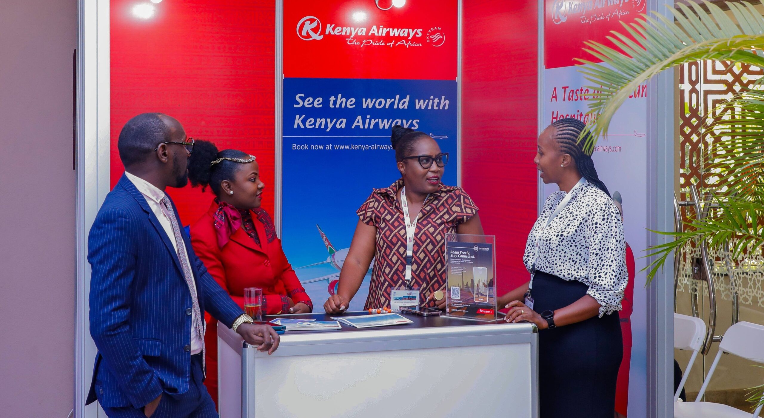 Kenya Airways exhibition booth at UK-Kenya Business Forum 2026.