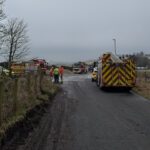 Rescue team at crash site in manchester