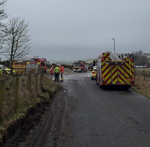 Rescue team at crash site in manchester