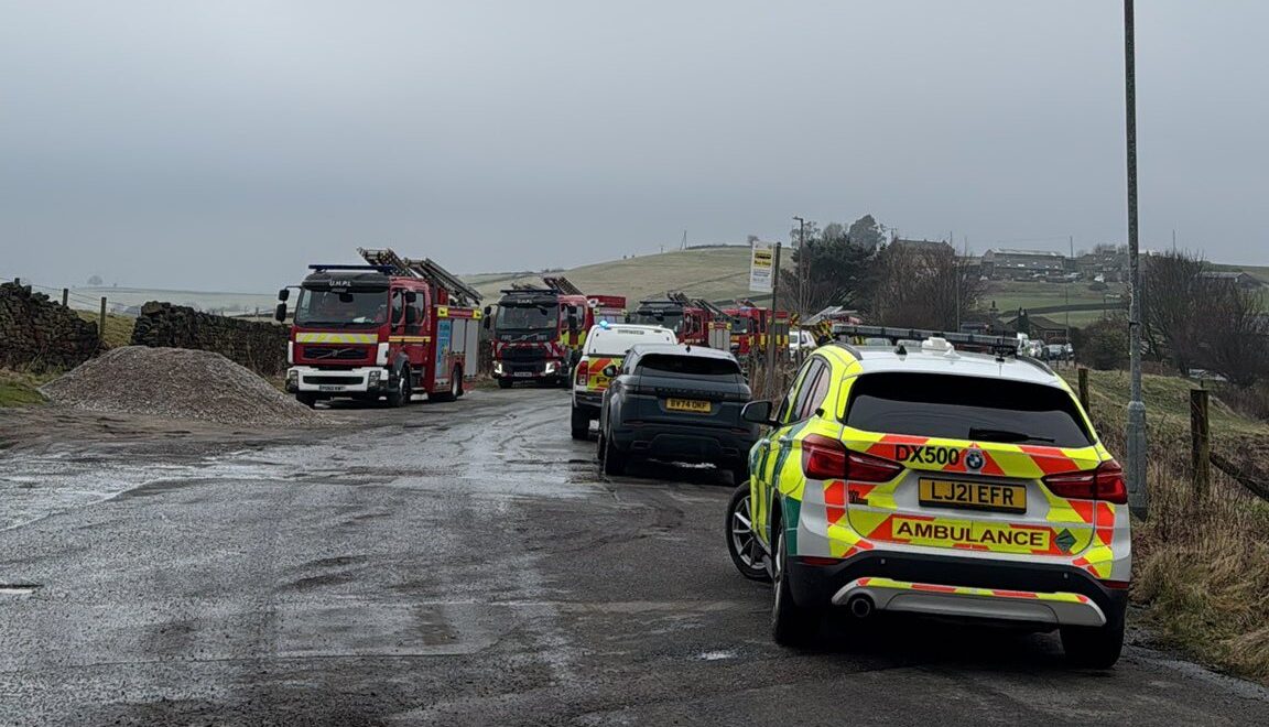 Rescue team at the crash site in Greater Manchester © Miranda Pel, MEN Media
