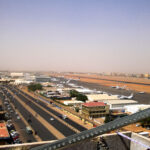 Khartoum International Airport and the adjacent street.