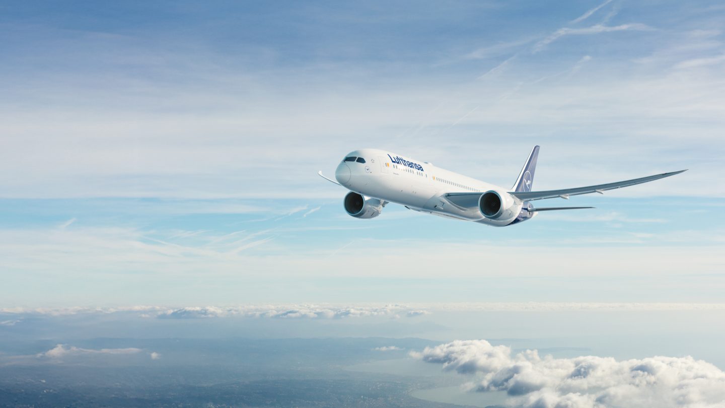 Lufthansa Boeing 787 in flight