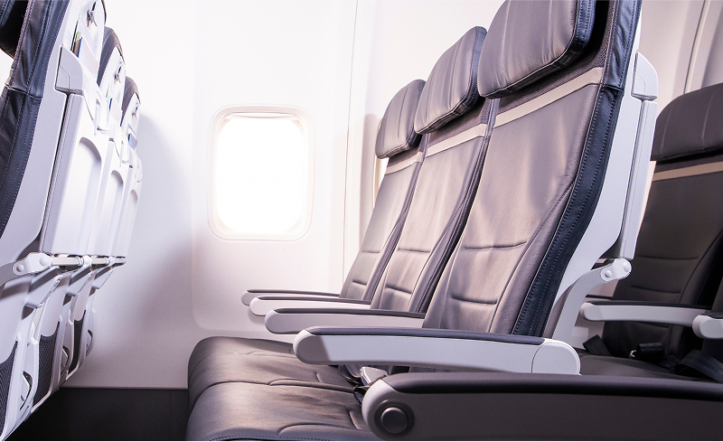 Economy seats at Alaska Airlines