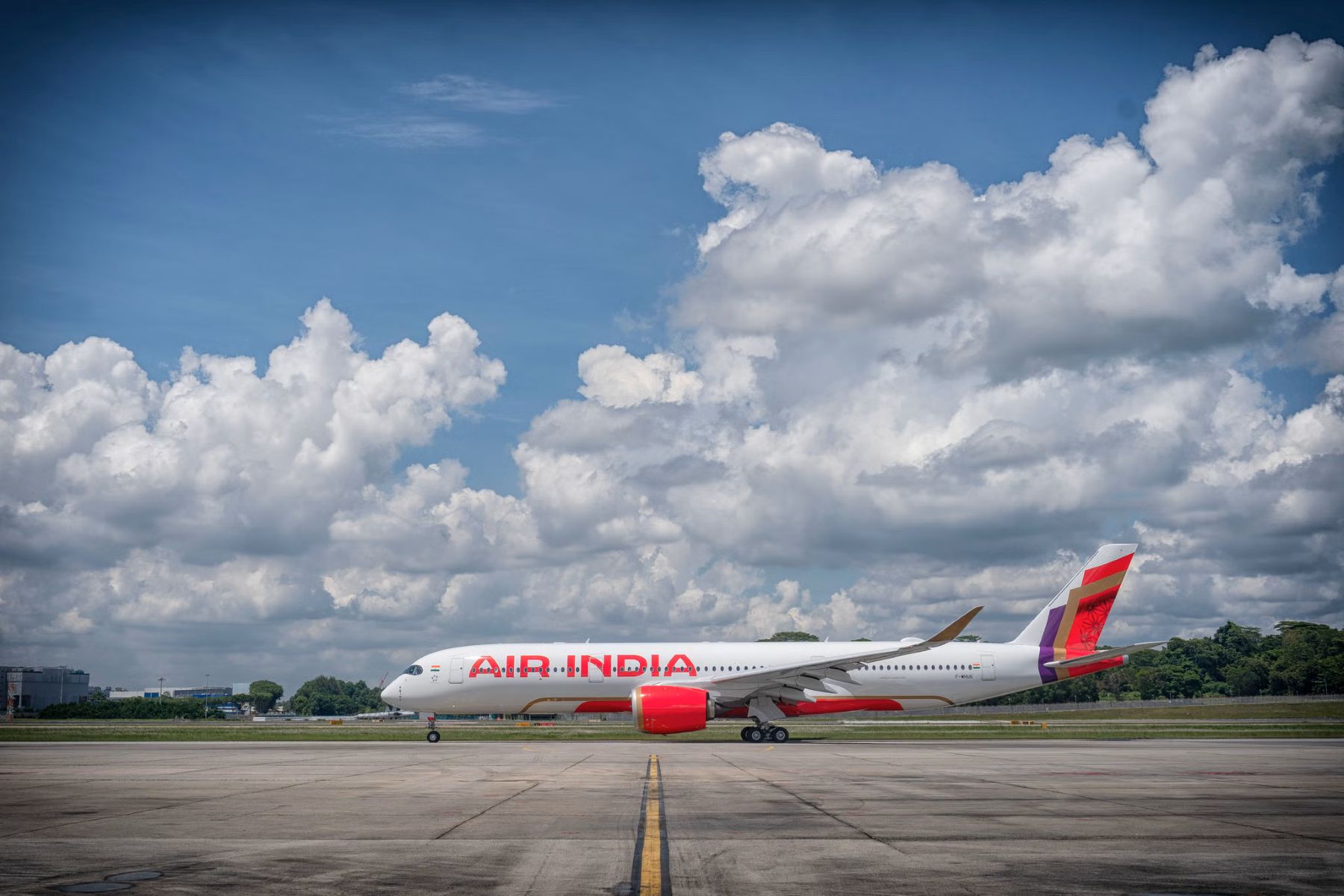 An Air India A350-900 aircraft before takeoff